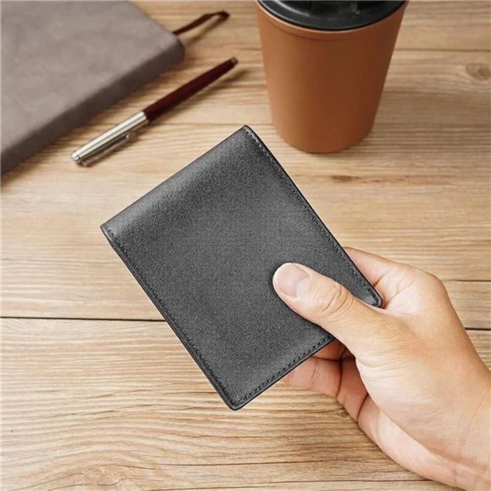 Men's RFID Blocking Cowboy Genuine Natural Crazy Horse Leather Bifold Wallet